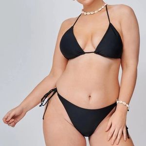 Shein black triangle bikini